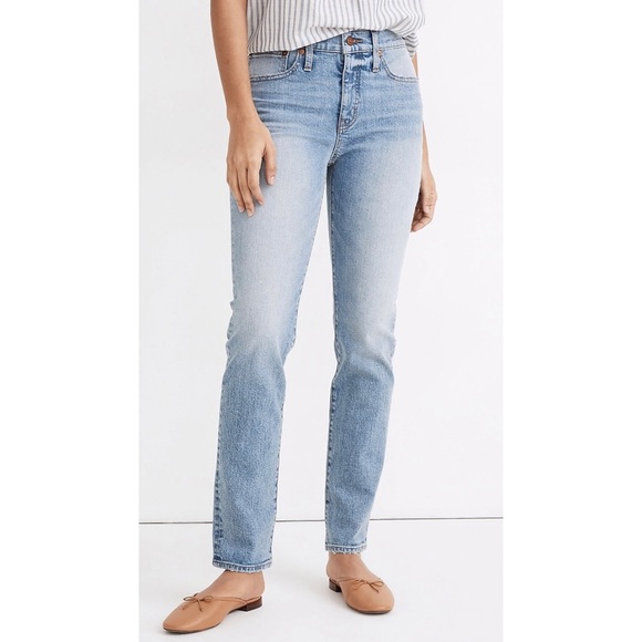 MADEWELL Tomboy Straight Light Wash Denim Jeans - Picture 1 of 7